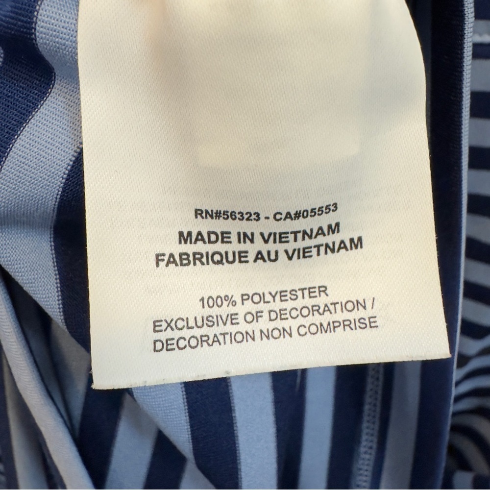 Nike Men's Navy and White Striped Polo Shirt - Picture 4 of 6